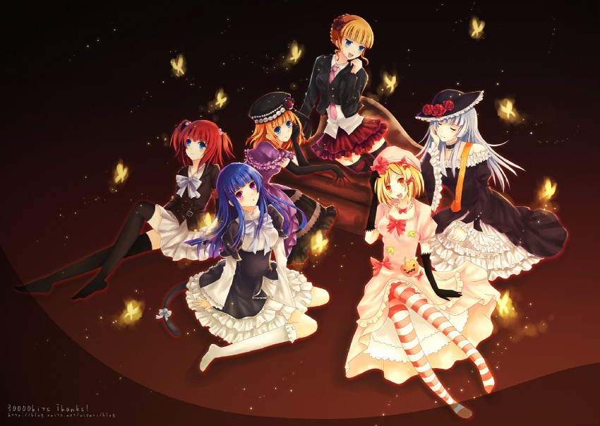 beatrice, ushiromiya ange, frederica bernkastel, lambdadelta, eva beatrice, and 1 more (umineko no naku koro ni) drawn by vienri