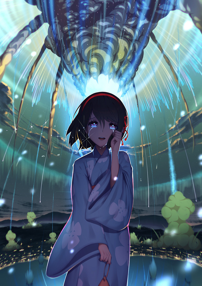 miyamizu mitsuha (kimi no na wa.) drawn by xiaosan_ye