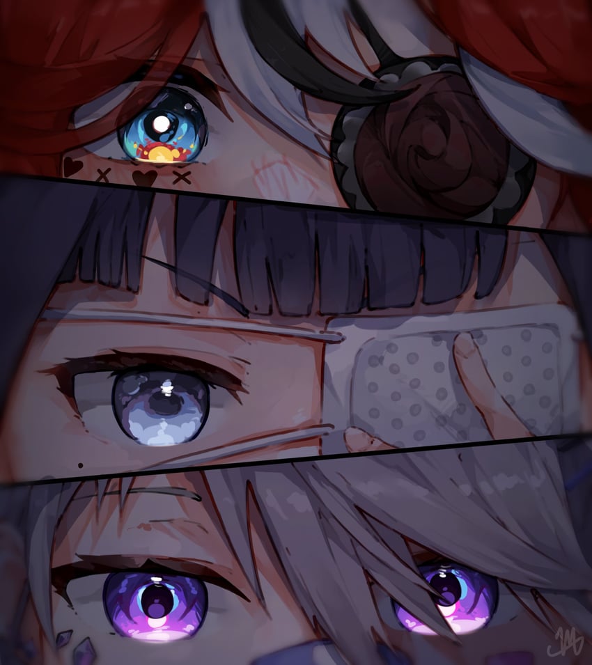 ninomae ina'nis, hakos baelz, and koseki bijou (hololive and 1 more) drawn by ma_draws