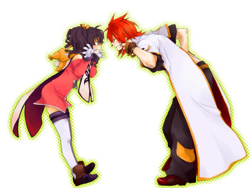 luke fon fabre, anise tatlin, and tokunaga (tales of and 1 more) drawn by kira_(abyss)