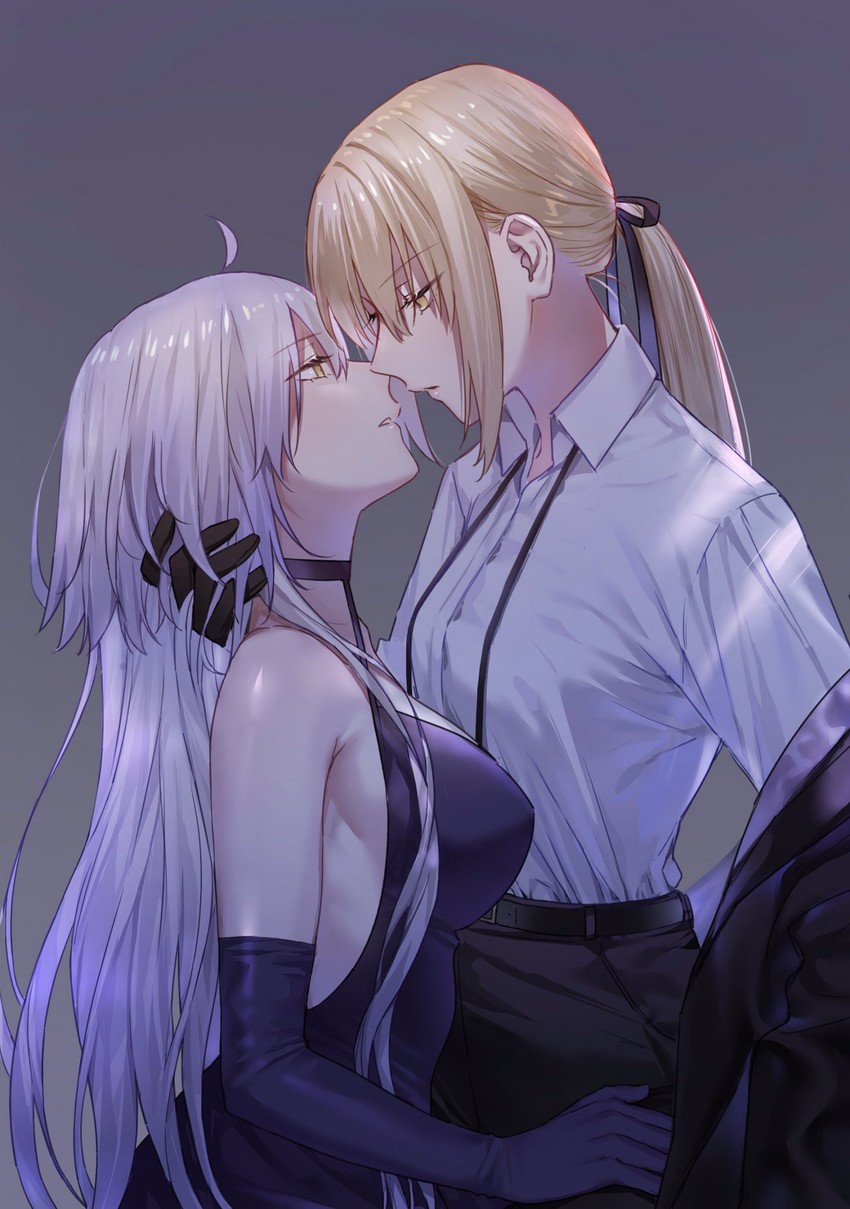 artoria pendragon, jeanne d'arc alter, and saber alter (fate and 1 more) drawn by nipi27