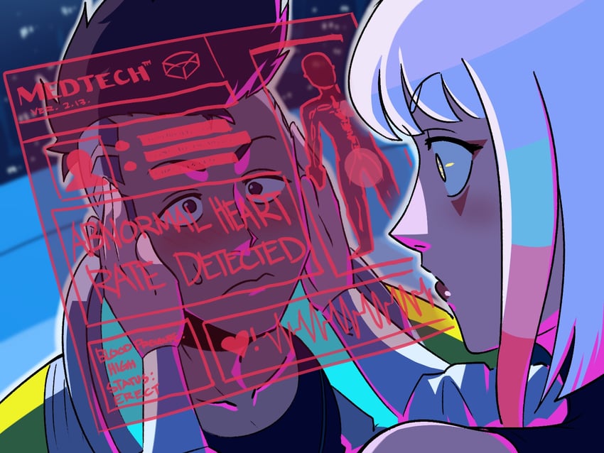 lucy and david martinez (cyberpunk and 1 more) drawn by tina_fate