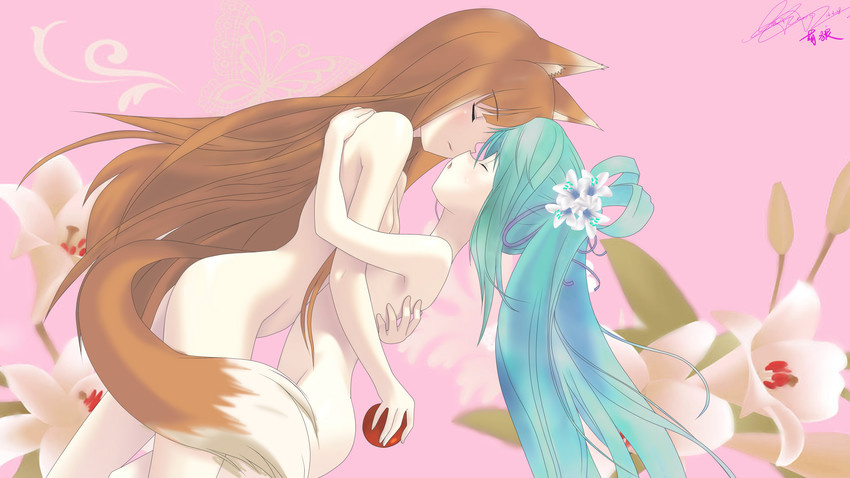 hatsune miku and holo (vocaloid and 1 more) drawn by scyllareigalatea