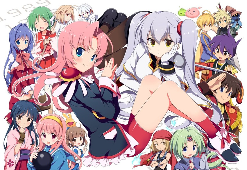 cloud strife, arcueid brunestud, poring, arle nadja, tenjou utena, and 14 more (final fantasy and 20 more) drawn by odawara_hakone