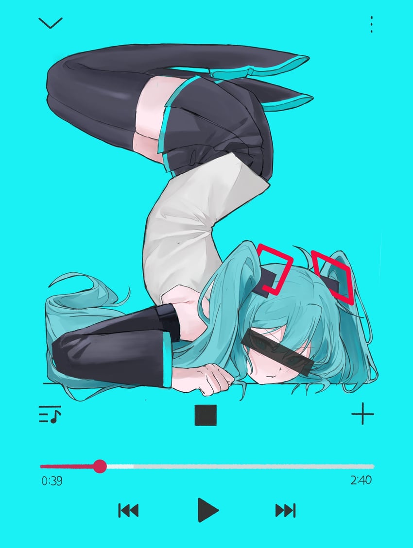hatsune miku (vocaloid and 1 more) drawn by sfsaltfish