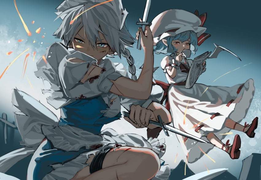 remilia scarlet and izayoi sakuya (touhou and 1 more) drawn by tuck_(tuck23978434)