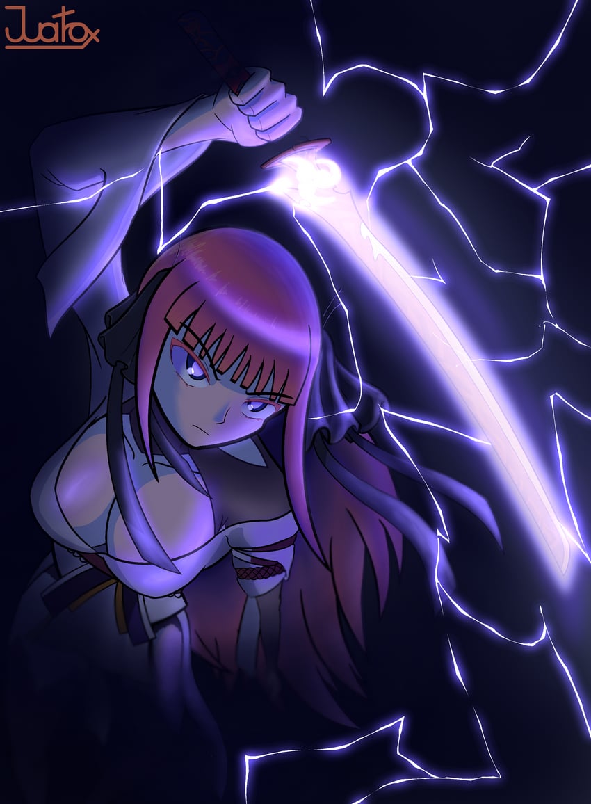 raiden shogun and nakano nino (genshin impact and 1 more) drawn by juatrox