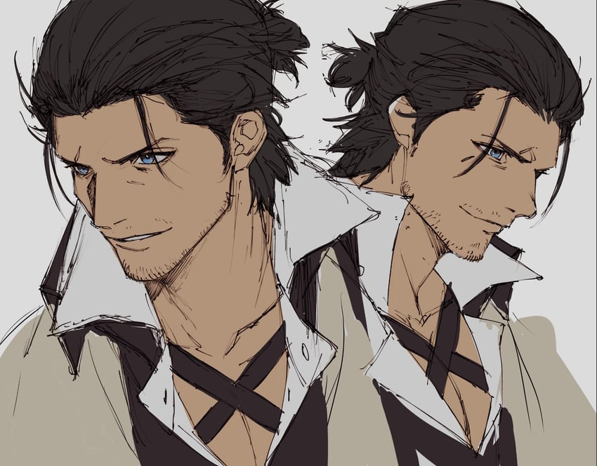 warrior of light, adventurer, and viper (final fantasy and 1 more) drawn by piyomotsu