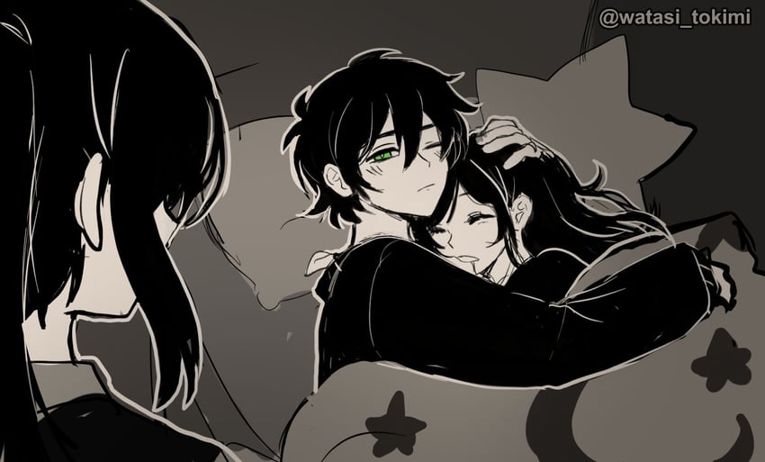 ashley graves, andrew graves, and renee graves (the coffin of andy and leyley) drawn by watasi_tokimi