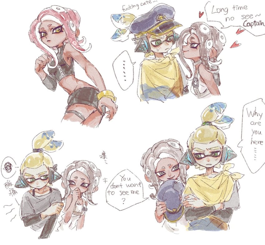 inkling player character, octoling player character, octoling girl, inkling boy, agent 3, and 2 more (splatoon and 4 more) drawn by gucandiyi52092