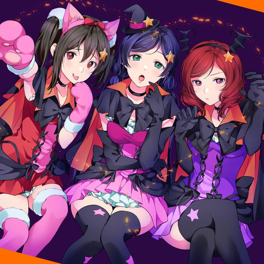 nishikino maki, tojo nozomi, and yazawa nico (love live! and 1 more) drawn by kate_iwana
