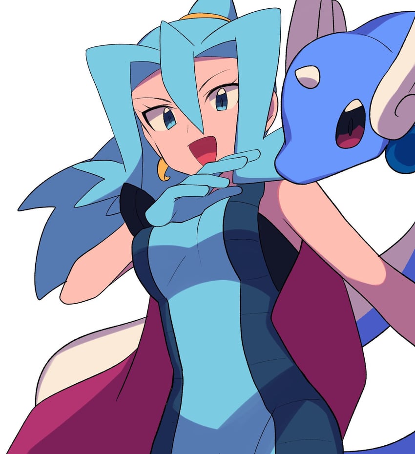 dragonair and clair (pokemon and 1 more) drawn by tyako_089