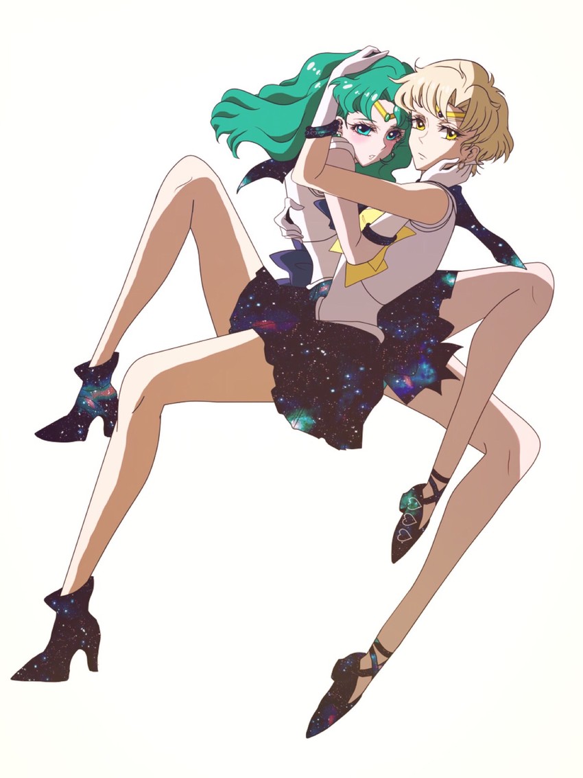 ten'ou haruka, kaiou michiru, sailor uranus, and sailor neptune (bishoujo senshi sailor moon) drawn by nametake_(nametake729)
