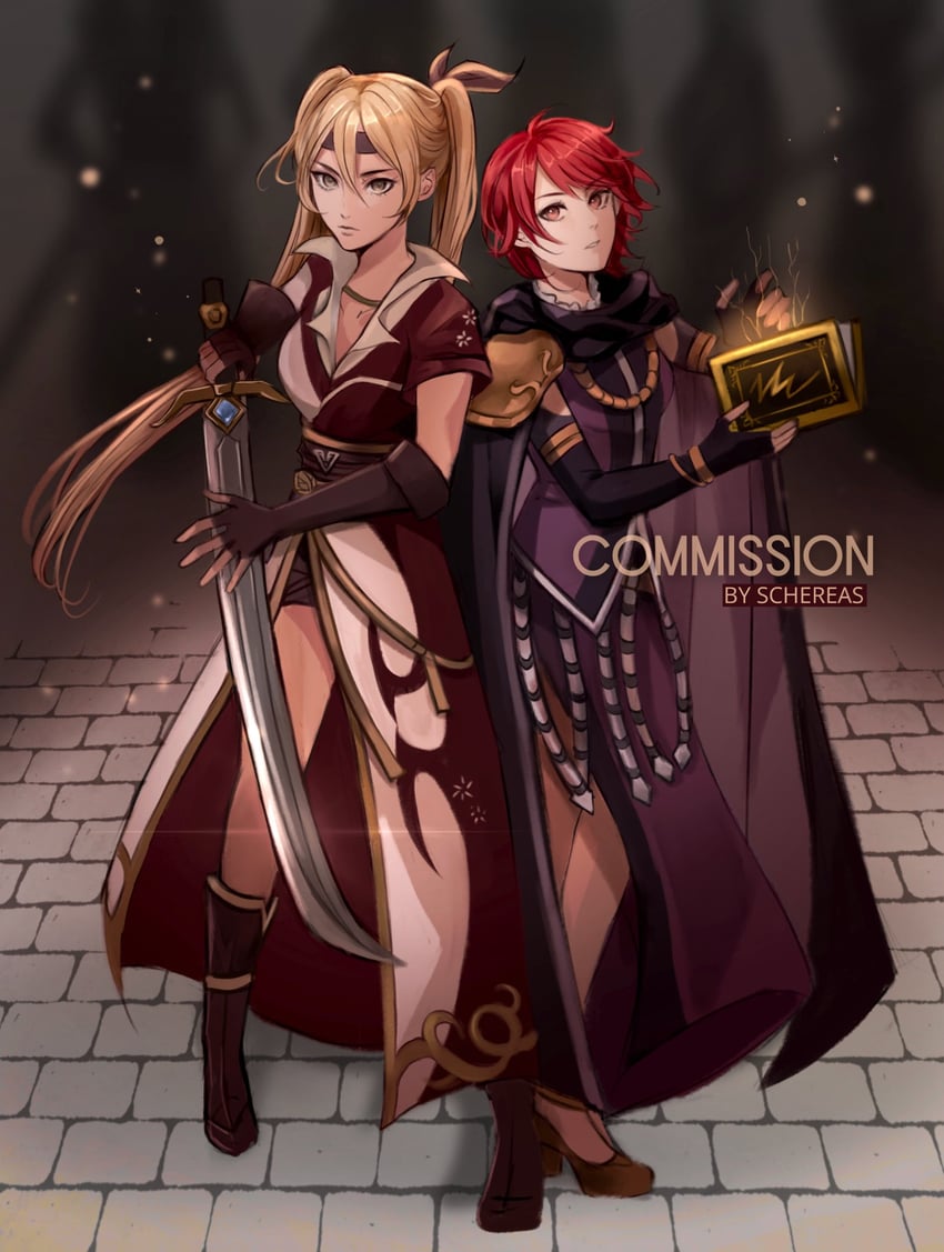 female morgan and severa (fire emblem and 1 more) drawn by schereas