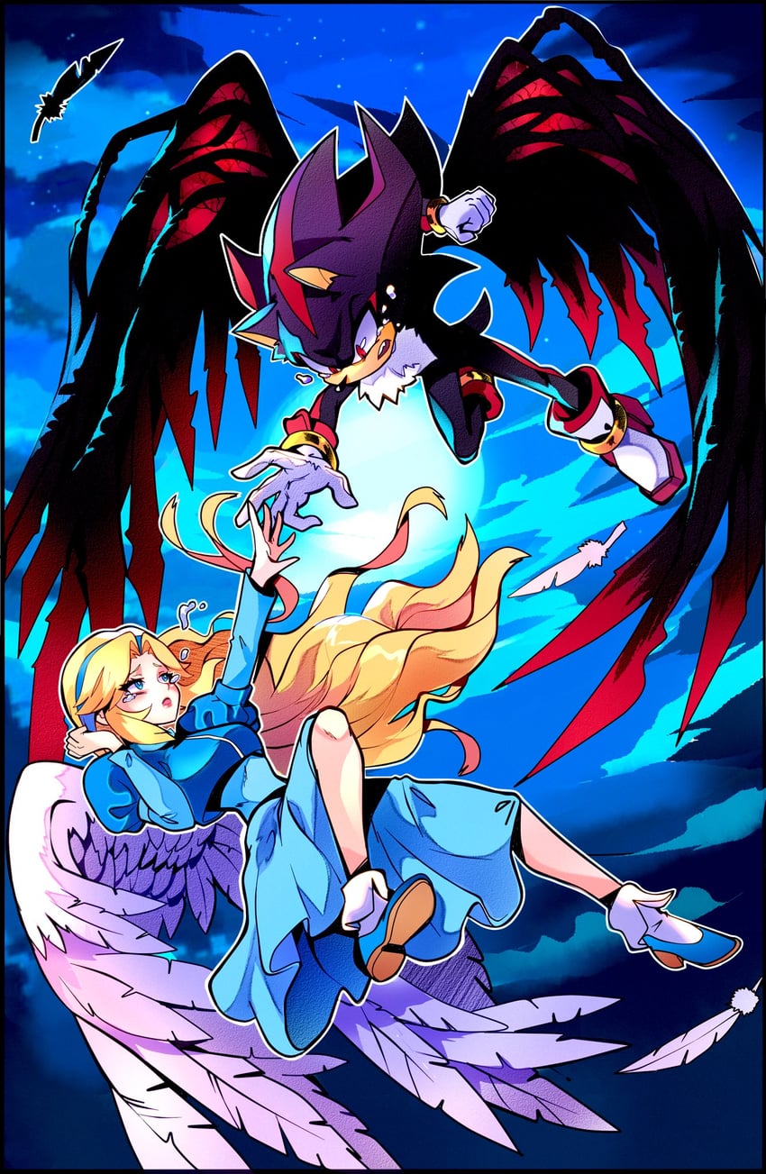 shadow the hedgehog and maria robotnik (sonic and 2 more) drawn by poison_the_cat