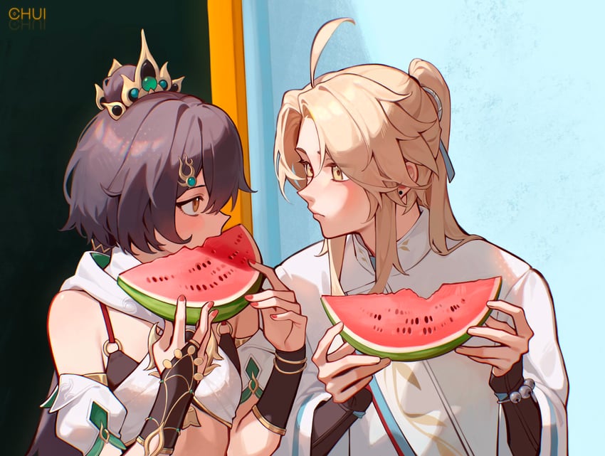 yunli and yanqing (honkai and 1 more) drawn by chui_art