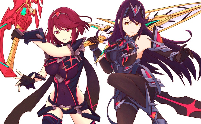 pyra and mythra (xenoblade chronicles and 2 more) drawn by truejekart