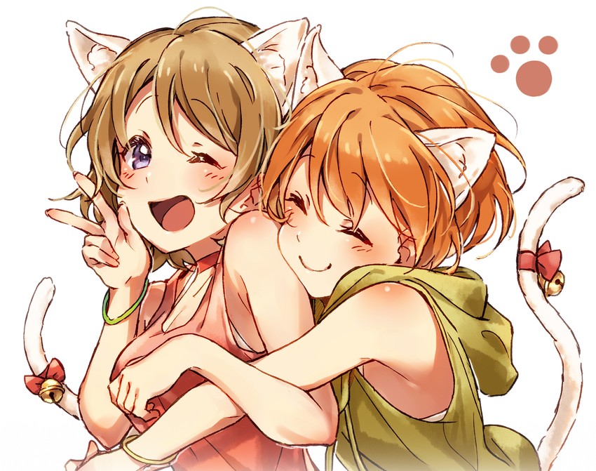 hoshizora rin and koizumi hanayo (love live! and 1 more) drawn by hotechige