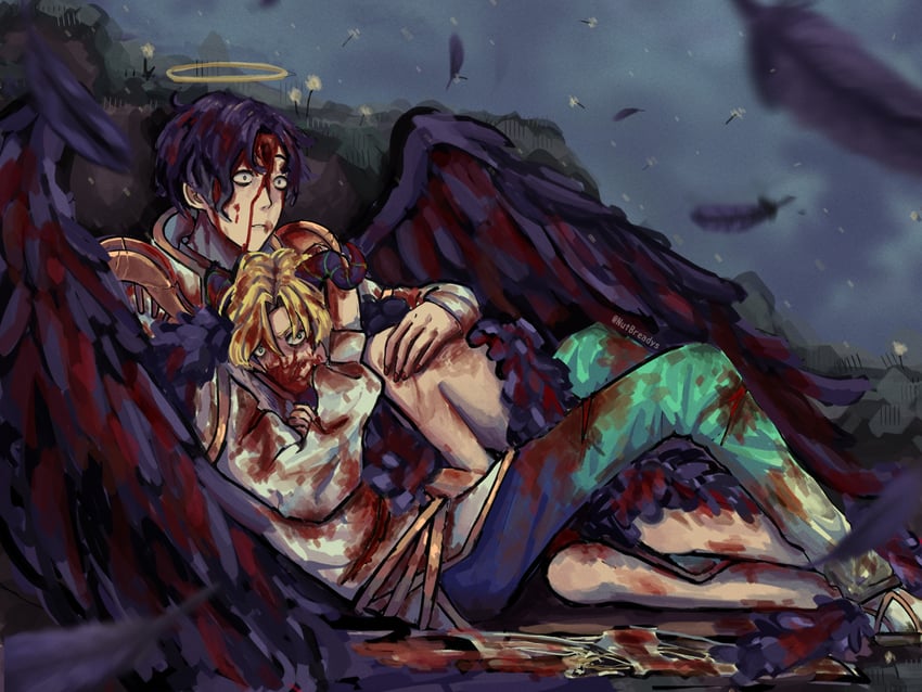 lucifer and satan (obey me!: one master to rule them all! and 1 more) drawn by nutbreadys