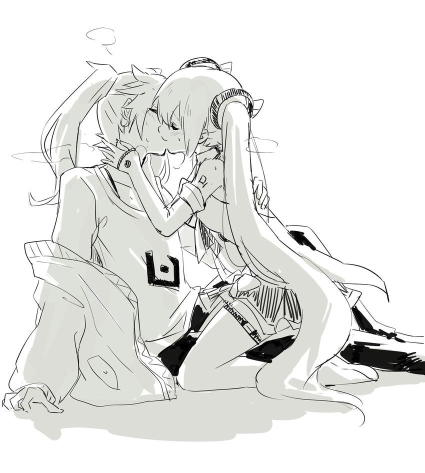hatsune miku and magical mirai miku (vocaloid and 2 more) drawn by nejikyuu