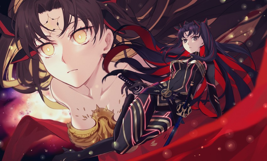 ishtar, space ishtar, and bel maana (fate and 1 more) drawn by csyday