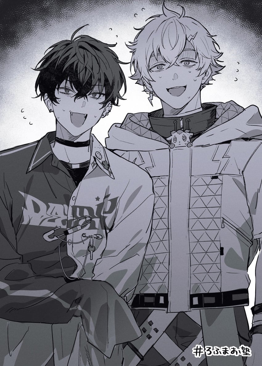 usami rito and saiki ittetsu (nijisanji) drawn by meta_(meta_91)