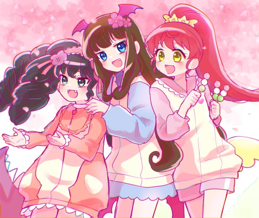 kurosu aroma, shiratama mikan, and gaaruru (pretty series and 1 more) drawn by jinno_(jin_c_kkry)