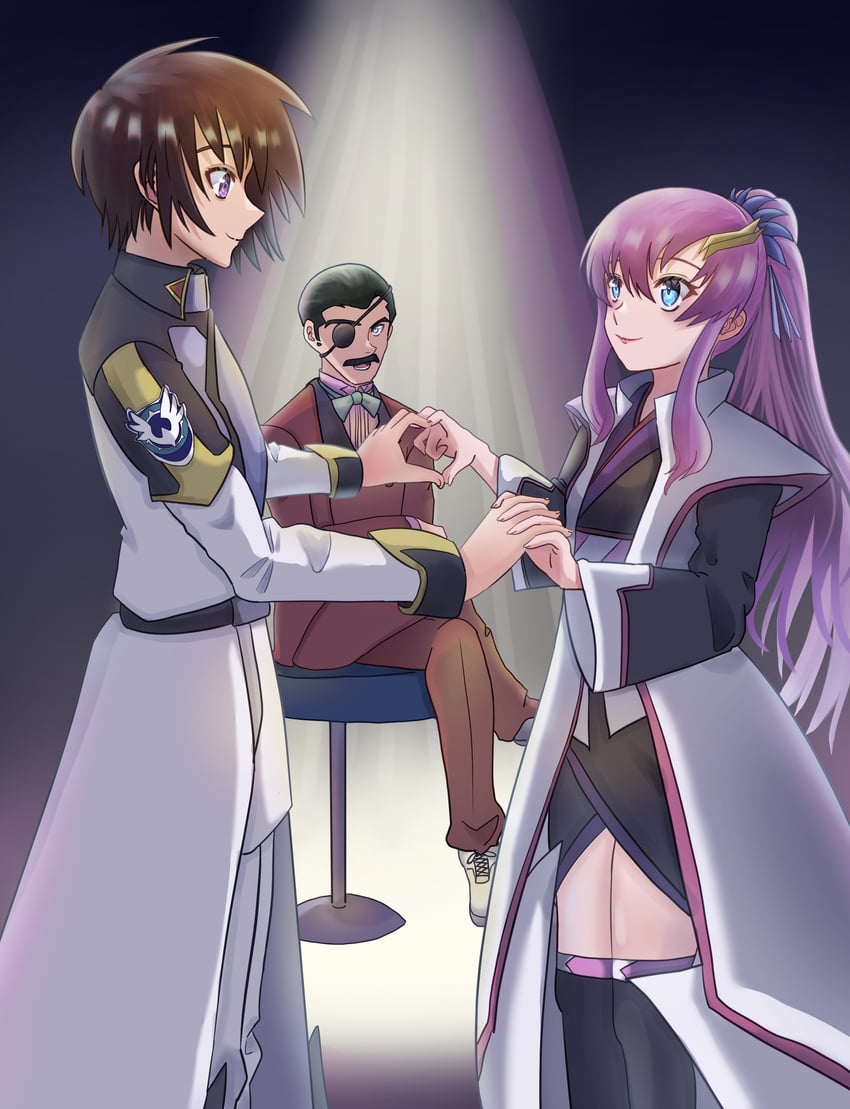 lacus clyne, kira yamato, and stalker (gundam and 3 more) drawn by musuhi