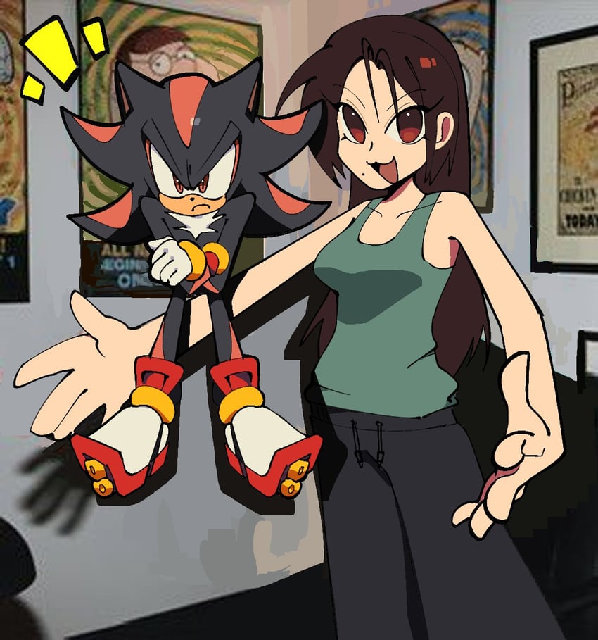 shadow the hedgehog, peter griffin, and stewie griffin (sonic and 1 more) drawn by saewiam