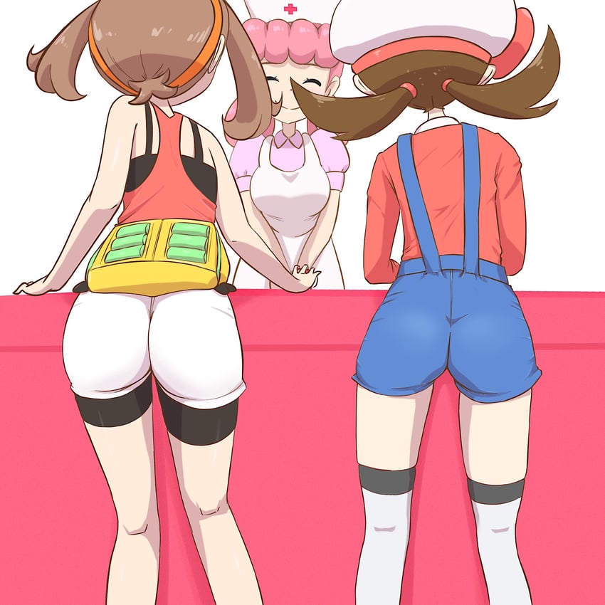may, lyra, and joy (pokemon and 2 more) drawn by microsd_(pibo)