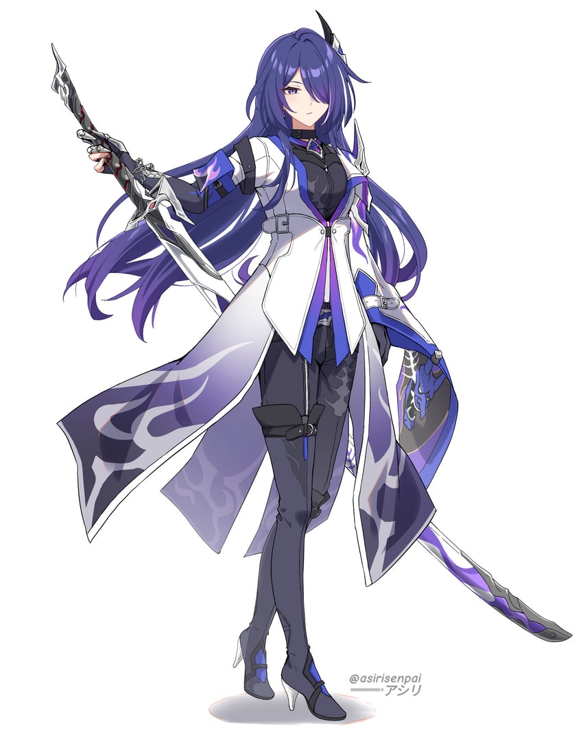 acheron (honkai and 1 more) drawn by asiri_senpai