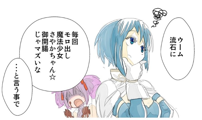 kaname madoka and miki sayaka (mahou shoujo madoka magica) drawn by niku-name