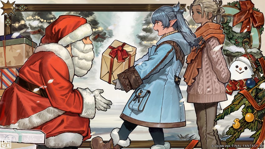 santa claus, tenny, and saulinne (final fantasy and 1 more) drawn by masayoshi_inoue
