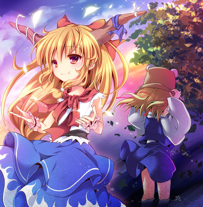 moriya suwako and ibuki suika (touhou) drawn by enjoy_mix