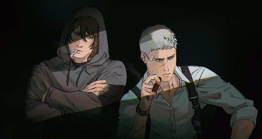 sanada akihiko and aragaki shinjirou (persona and 1 more) drawn by limach-an