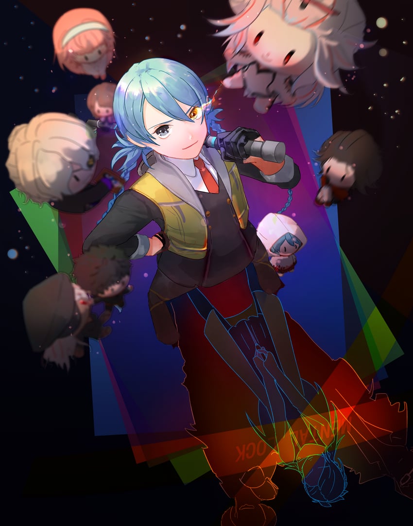 okiura mizuki, date kaname, ryuki kuruto, tama, sagan iris, and 5 more (ai the somnium files and 1 more) drawn by flagkunnn