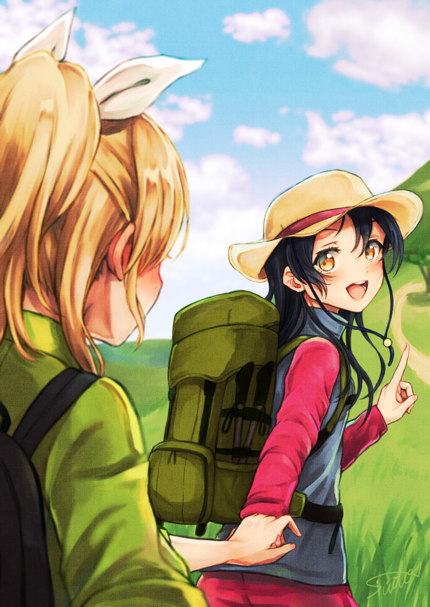 sonoda umi and ayase eli (love live! and 1 more) drawn by suito