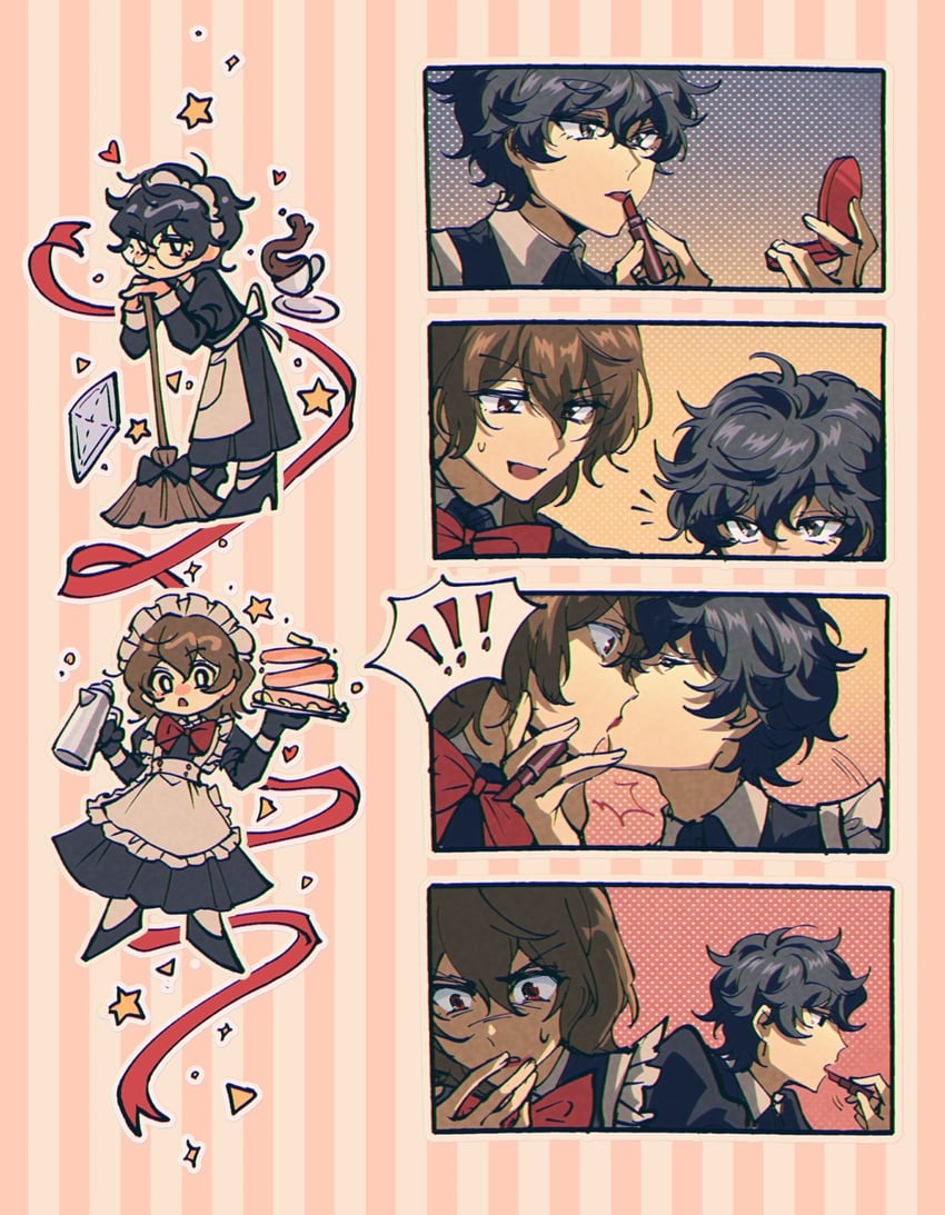 amamiya ren and akechi gorou (persona and 1 more) drawn by catrom_nya