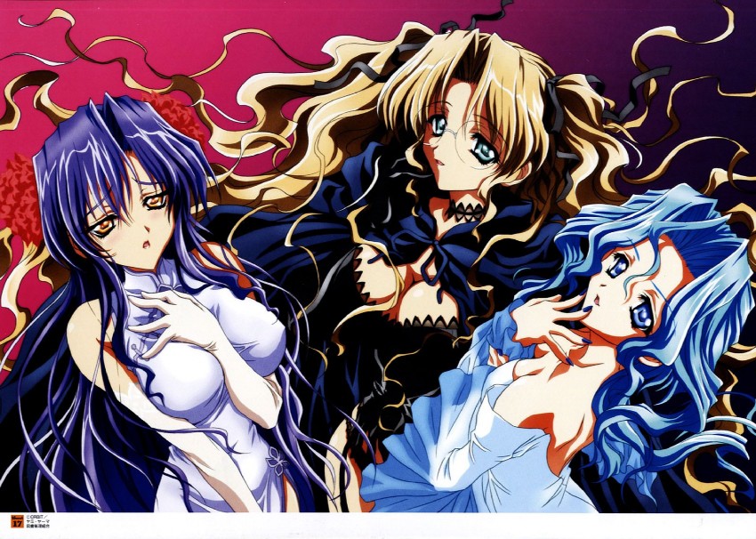 ritsuko, seiren, and sumeragi youko (yami to boushi to hon no tabibito) drawn by nishida_asako