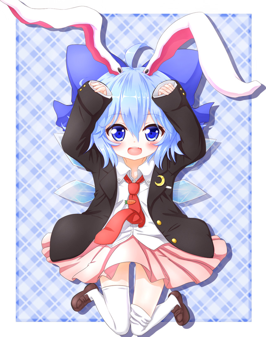 cirno and reisen udongein inaba (touhou) drawn by mofu_mofu