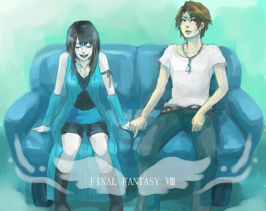 squall leonhart and rinoa heartilly (final fantasy and 1 more) drawn by habbitrot