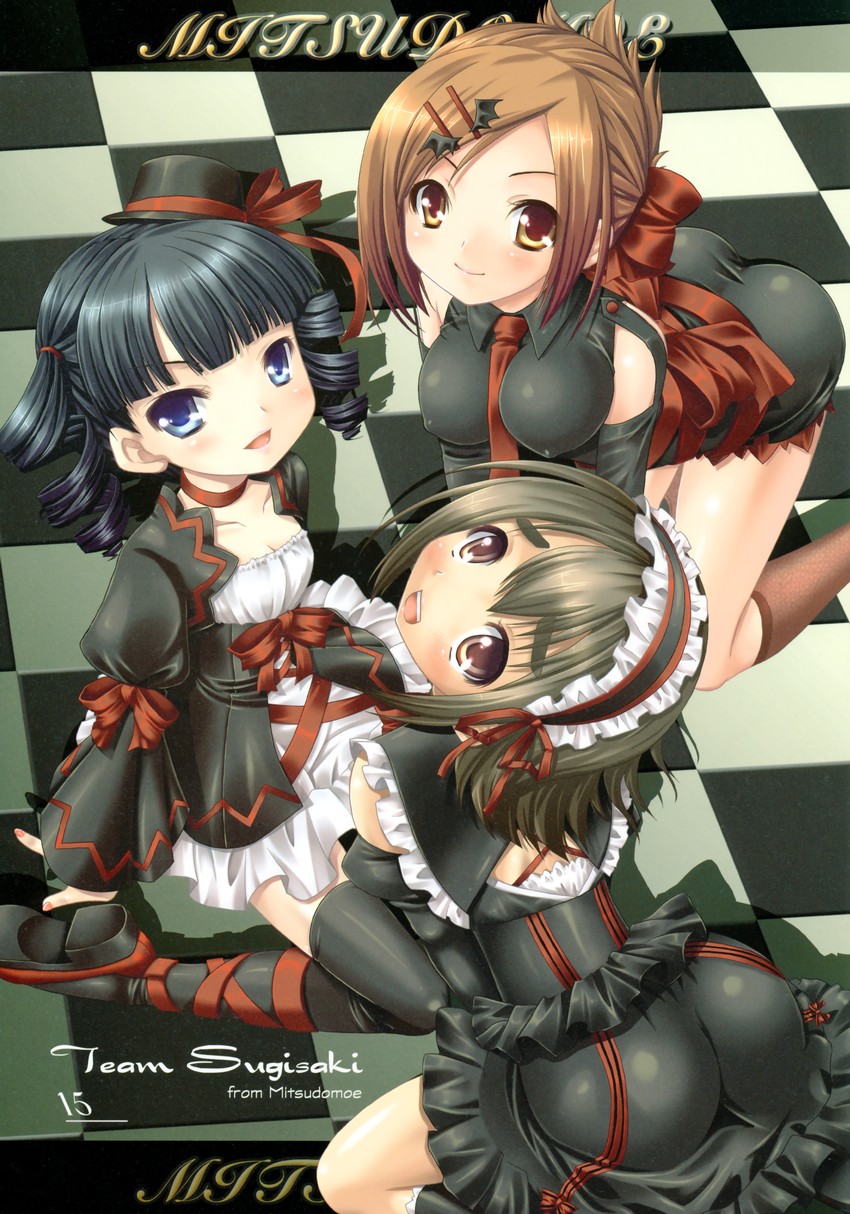 sugisaki miku, miyashita, and yoshioka yuki (mitsudomoe) drawn by alto_seneka