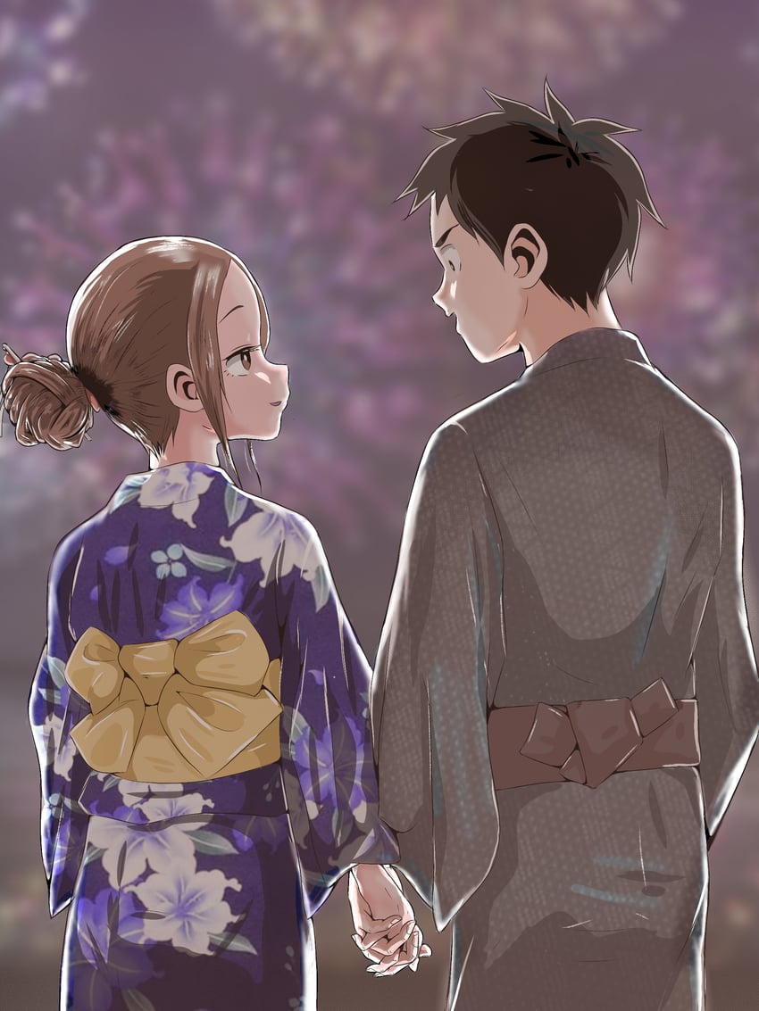 takagi-san and nishikata (karakai jouzu no takagi-san) drawn by hatomugi_(user_datj4345)