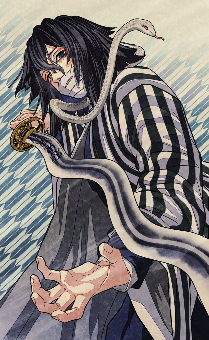 iguro obanai (kimetsu no yaiba) drawn by jubako_(nest_of_boxes)