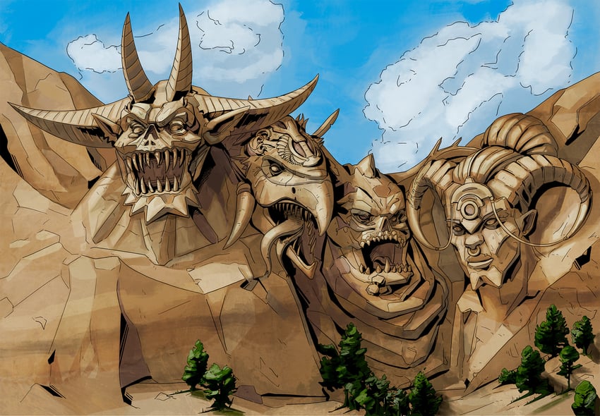 slaanesh, nurgle, khorne, and tzeentch (warhammer 40k) drawn by pirolnogolongo