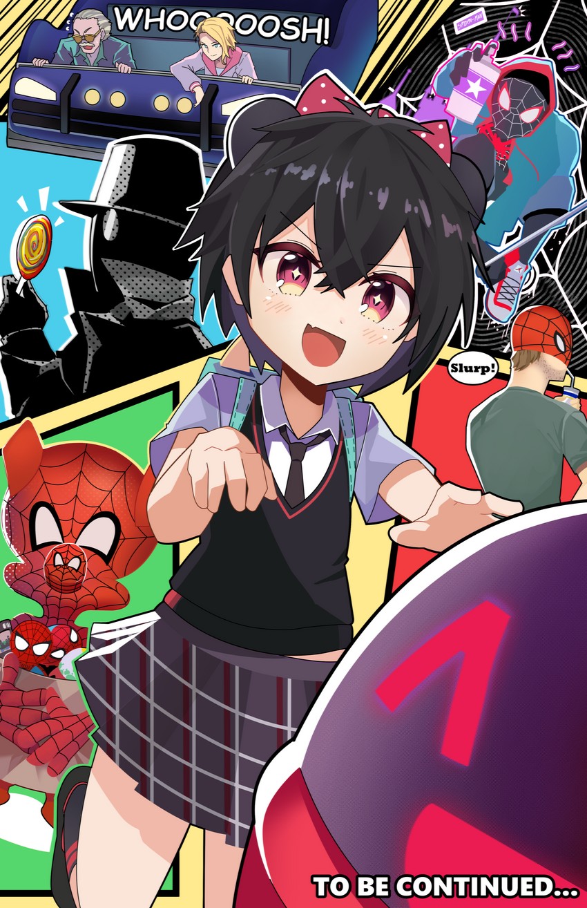 spider-man, peni parker, peter parker, sp//dr, spider-man noir, and 3 more (marvel and 4 more) drawn by sleepy_frippy