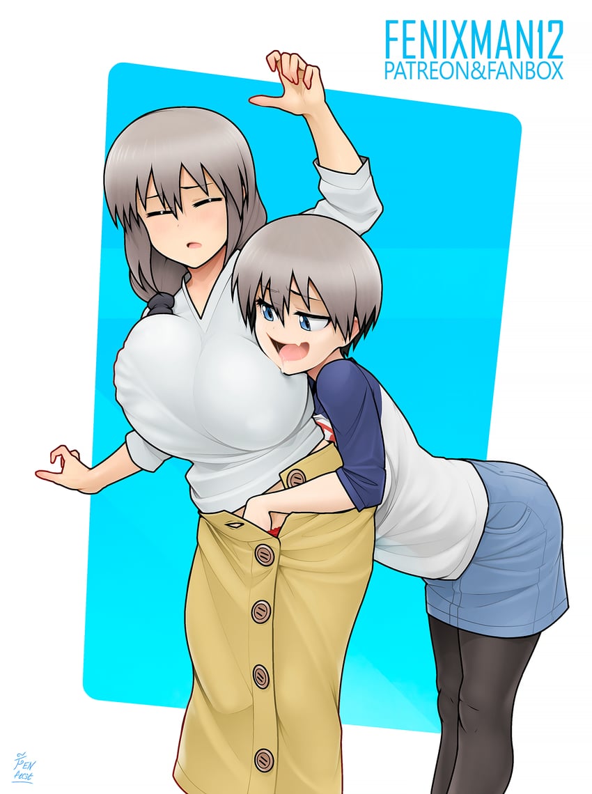 uzaki hana and uzaki tsuki (uzaki-chan wa asobitai!) drawn by fenixman12