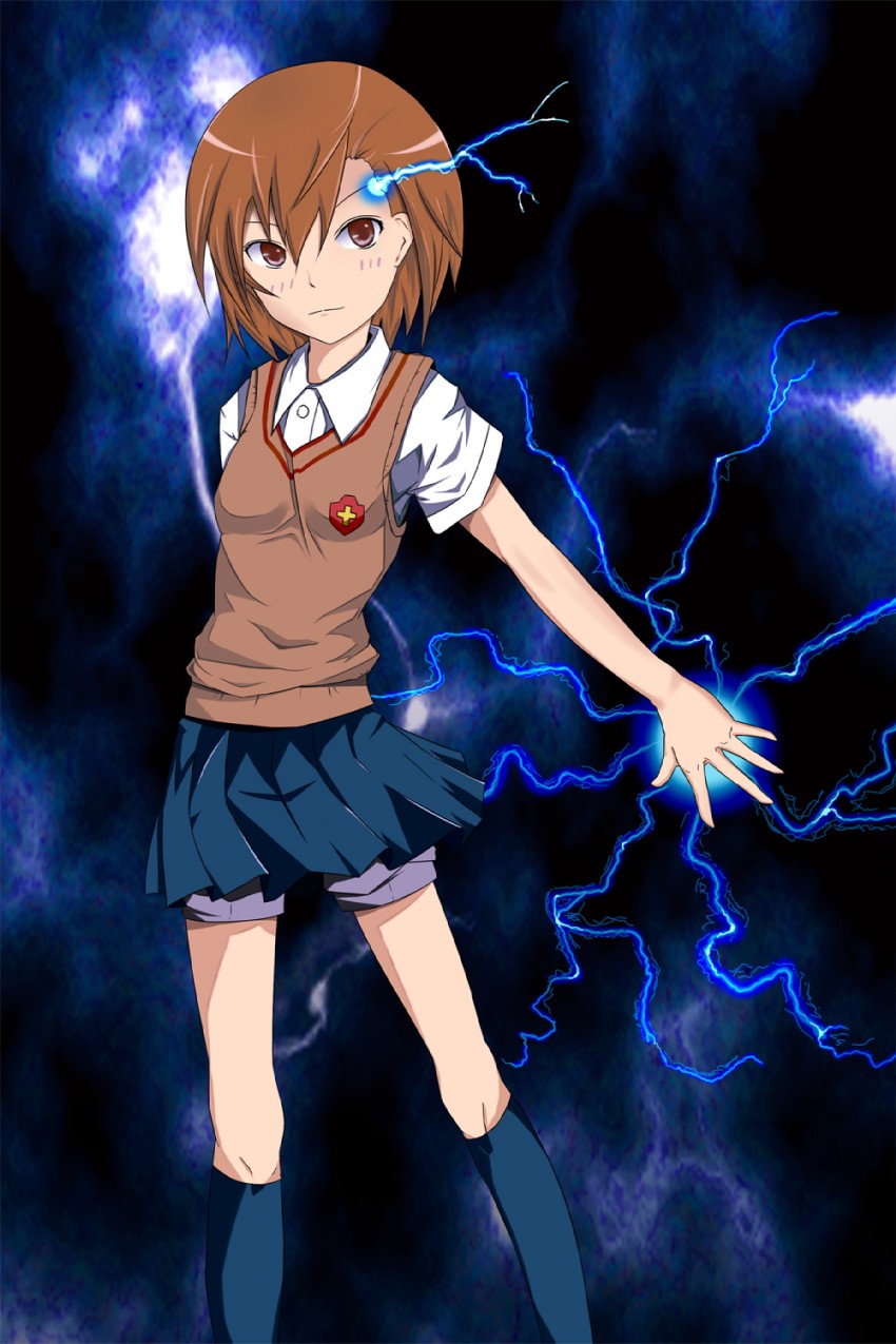 misaka mikoto (toaru majutsu no index and 1 more) drawn by tokuni-imiwanai-id
