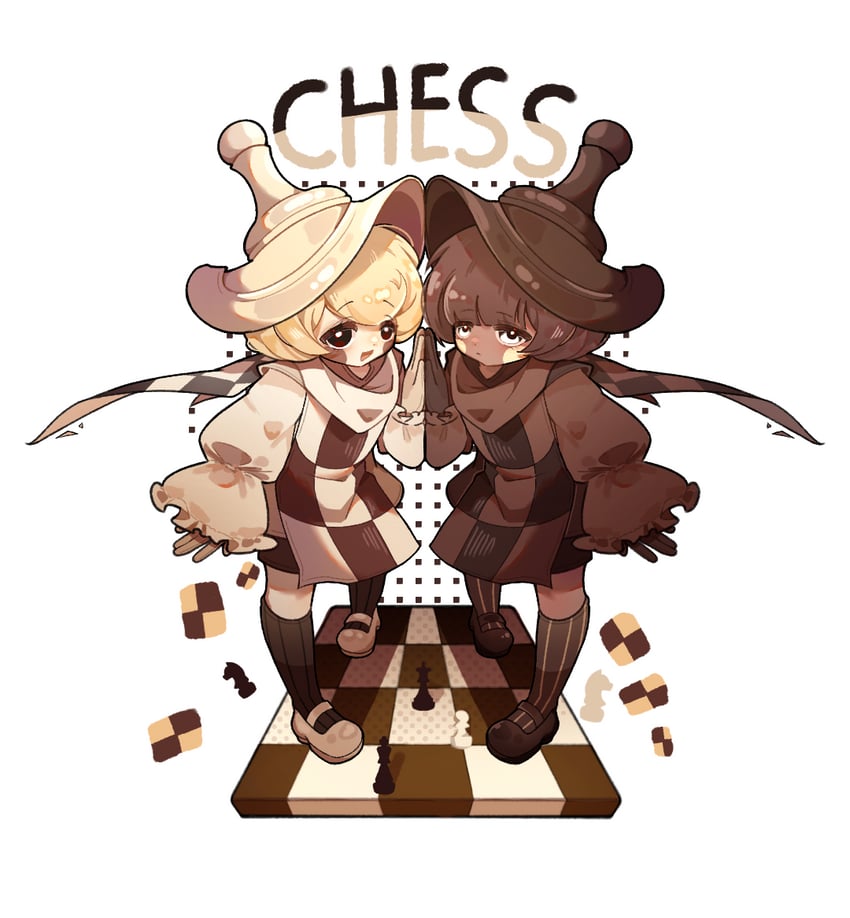 pawn white cookie and pawn black cookie (cookie run and 1 more) drawn by yiruitianxia
