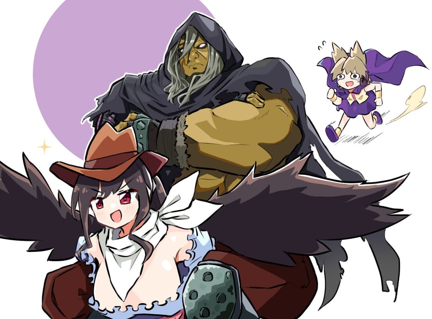 toyosatomimi no miko, kurokoma saki, and m. bison (touhou and 2 more) drawn by gurajio